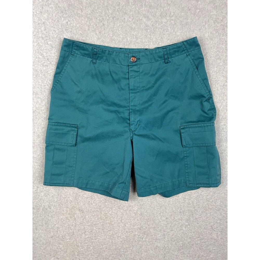 Chams Cargo Shorts Mens Size 34 Bright Blue Cotton Blend  Flat Front